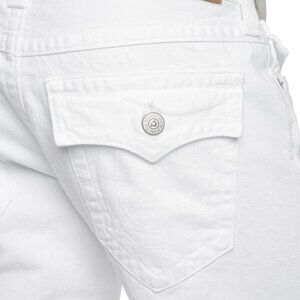 True Religion GENO SN FLAP RELAXED SLIM OPTIC WHITE  Men's JEANS SZ: 34 X 34